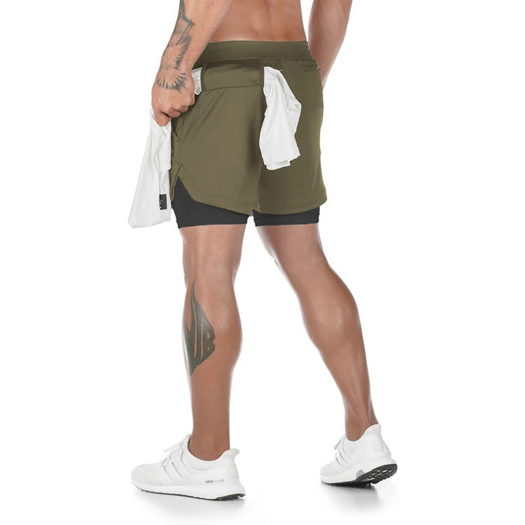Short de Fitness à Séchage Rapide & Porte-Serviette Intégré