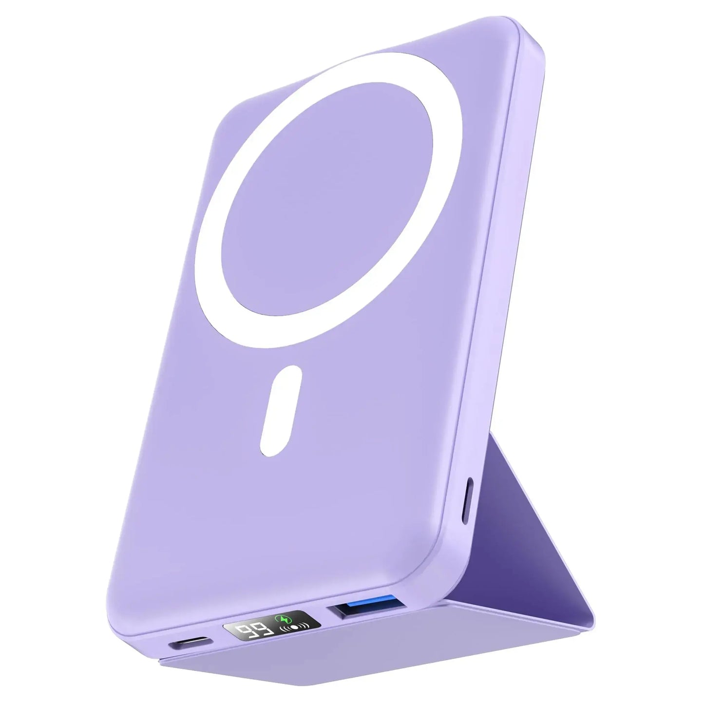10,000Mah Magnetic Wireless Power Bank with LED Display | 22.5W Fast Charging Magsafe Battery Pack with Stand | Compatible with Iphone 17/16/15/14/13/12 Series | Portable Charger Foldable Lithium Ion Travel Essential Usb Type
