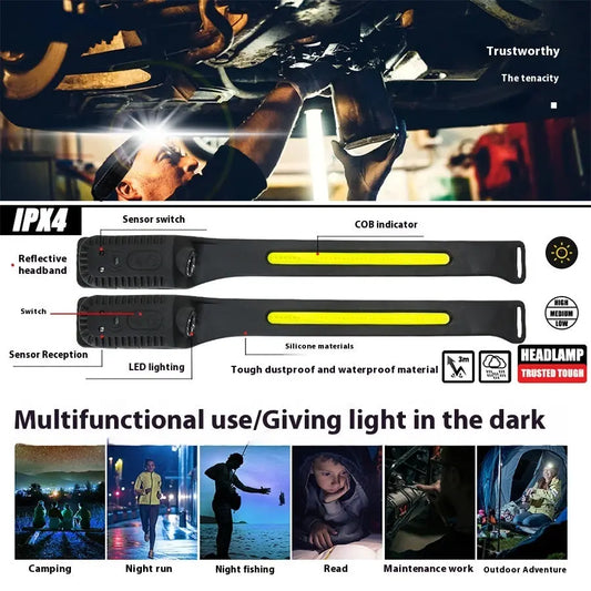 LUMIZEN™ | Lampe Frontale Rechargeable USB-C Capteur Intelligent & Plein Air - FITNESS ZEN STORE