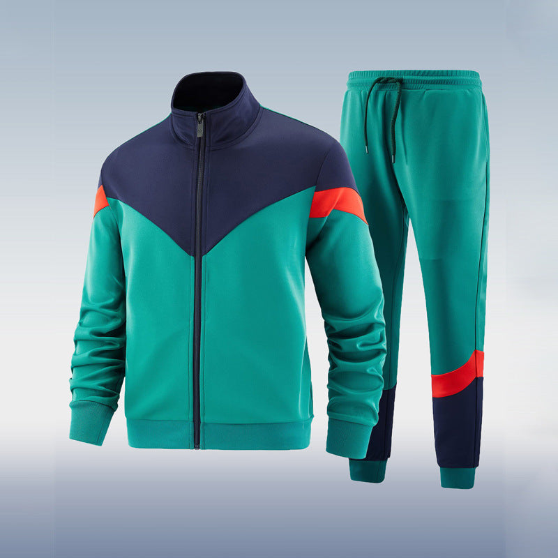 Tricolor color-block sports set