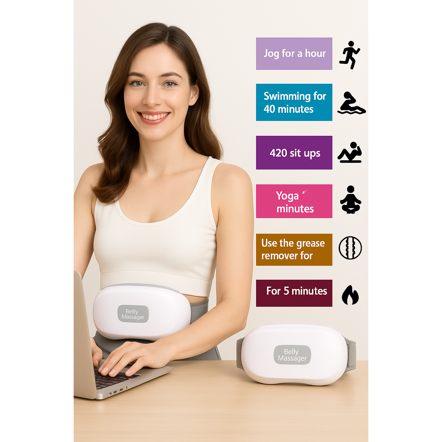 Stone Abdominal Back Waist Neck Massager