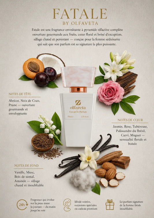 Fatale | Parfum Femme Envoûtant — Abricot, Jasmin, Vanille & Musc CHOGAN