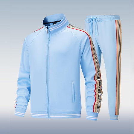 Tricolor color-block sports set