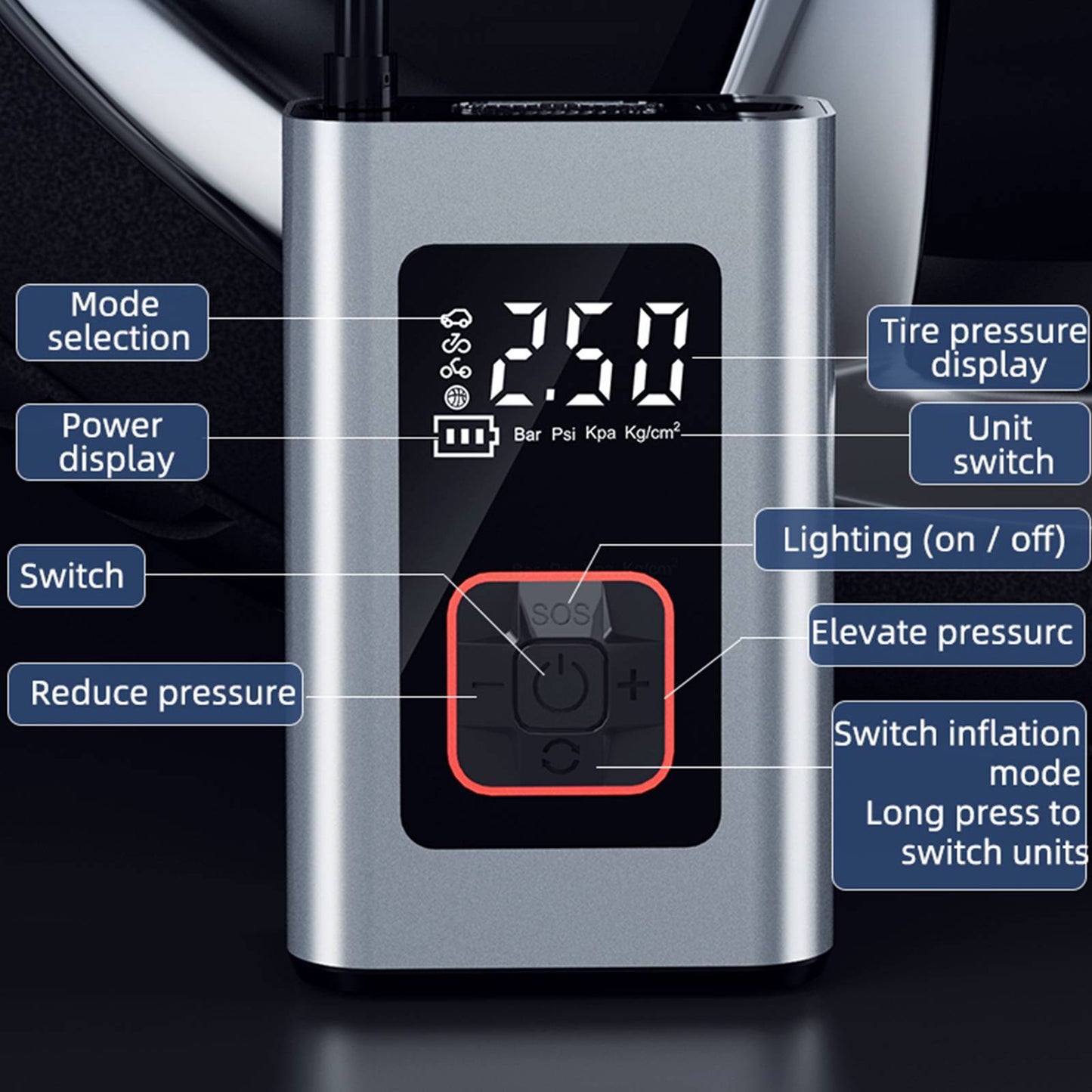 Portable Electric Air Pump Portable Tire Inflator