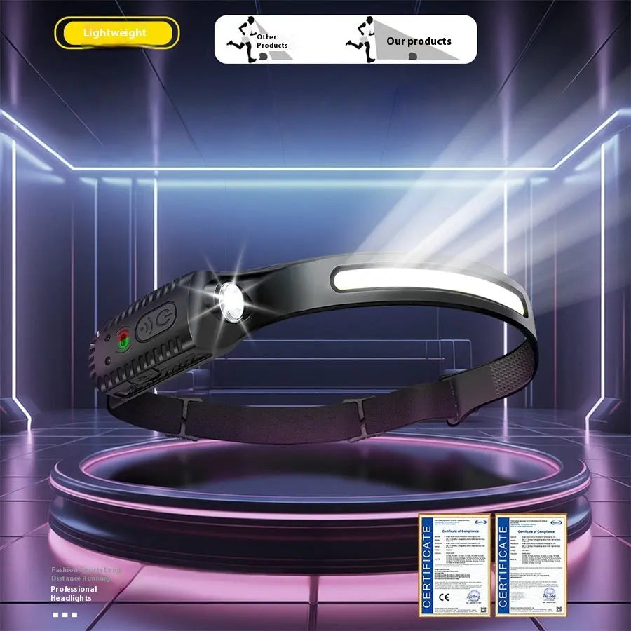LUMIZEN™ | Lampe Frontale Rechargeable USB-C Capteur Intelligent & Plein Air - FITNESS ZEN STORE