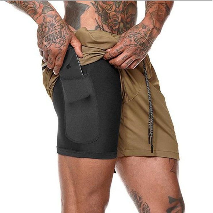 Short de Fitness à Séchage Rapide & Porte-Serviette Intégré