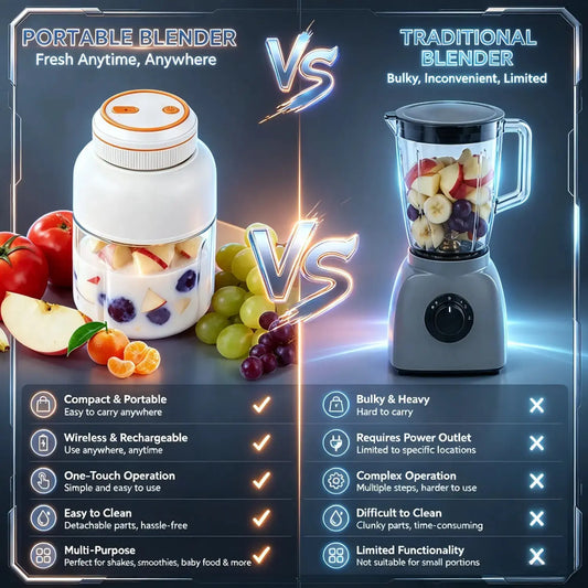 Multimode Juicer Blender 44Oz Wireless USB Rechargeable Electric Blender Easy Clean Handheld Juicer Ideal for Outdoor Camping Fitness Workout Travel Home Kitchen Use for Preparing Smoothies Creams and Healthy Low-Fat Meals