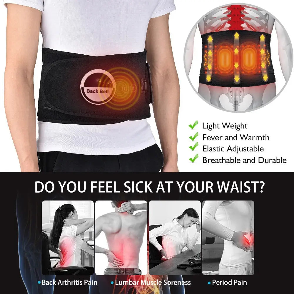 Ceinture Chauffante Massage Lombaire | Infrarouge & Luminothérapie Rouge FITNESS ZEN STORE