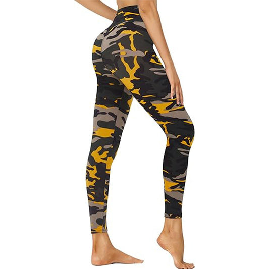 UrbanCamo Crop – Legging Taille Haute Jaune