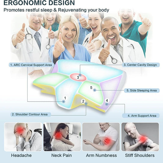 Oreiller Cervical Orthopédique 2 en 1 – Soutien Ergonomique & Soulagement des Douleurs