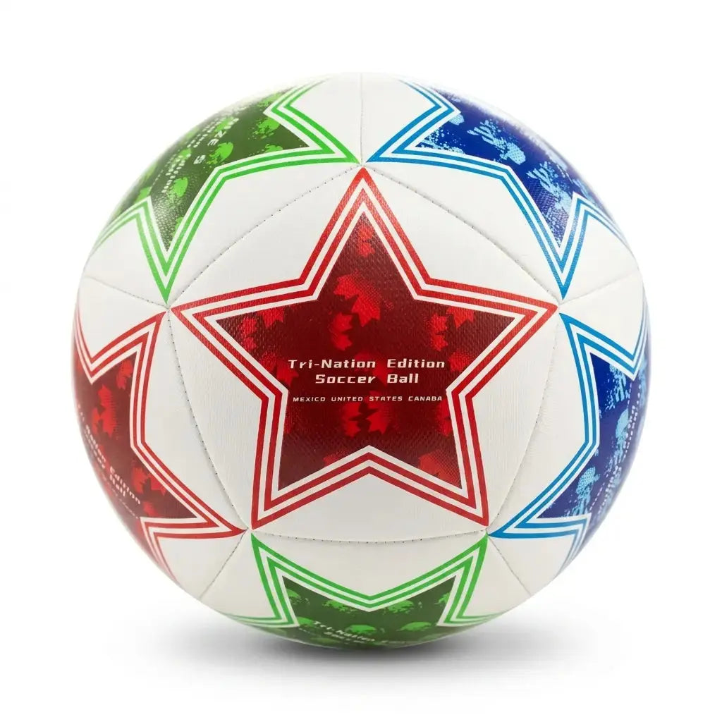 High-Durability Soccer Ball Size 5 - 2026 North American Tournament Commemorative Football - Tri-Nation Design (Usa,Canada,Mexico) for Sccer Ball, Professional Football Training Equipment for Youth & Adults, Ideal for Indoor & Outdoor Ball Sports