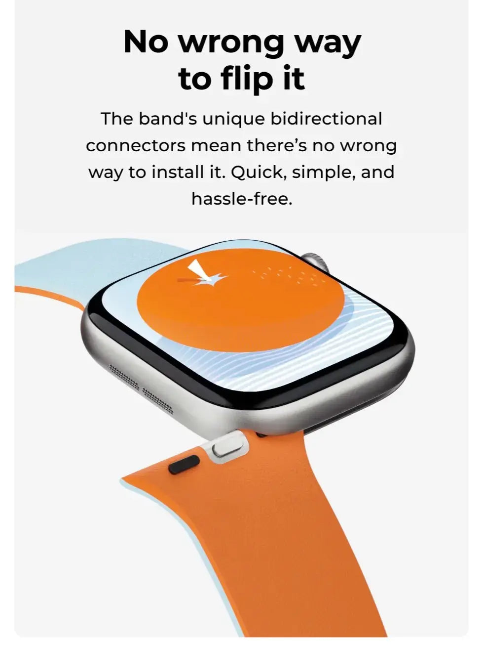 MOFT Snap Duo Watch Bands, Magnetic Apple Watch Bands for Men & Women, Dual-Color Soft Silicone Strap with Magnets and Stainless Steel Connectors, Water-Resistant, Adjustable Comfortable Fit