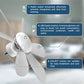Socket Fan Light, 20.5In Ceiling Fans with Lights and Remote,1900 Lumens Dimmable 6 Blades Screw in Ceiling Fan for Bedroom Living Room Cloakroom Kitchen Garage, White