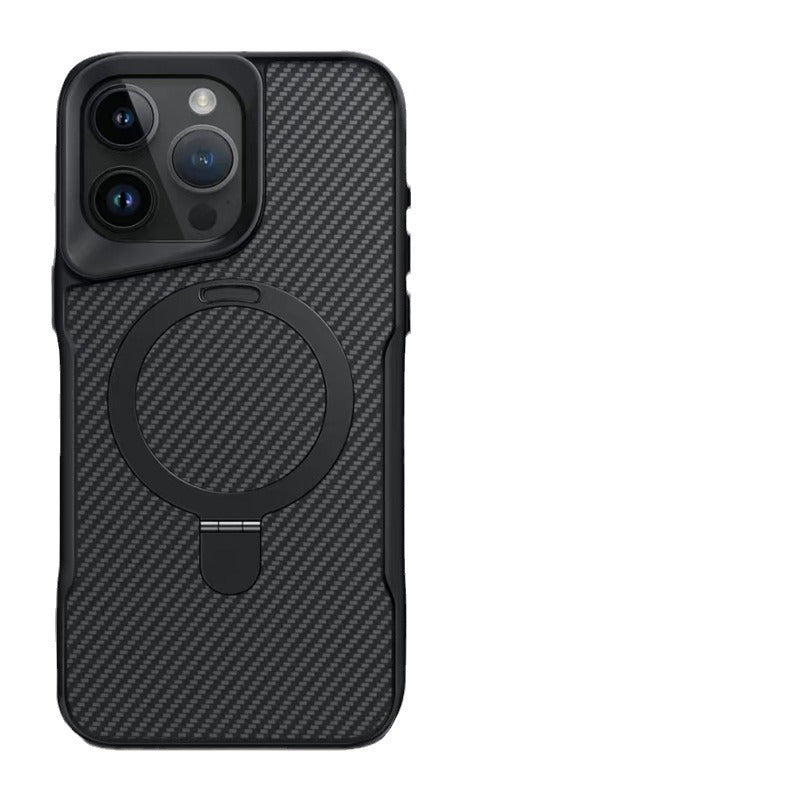 Applicable Carbon Fiber Magnetic Bracket Drop-resistant Protective Armor Small Waist Phone Case