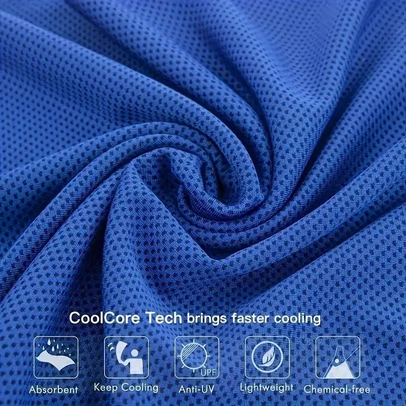 10PCS Portable Mini Silica Gel Set Cold Towel Polyester Fiber Outdoor Cooling Towel Fitness Sports Gym Run Quick Dry Cool Towel