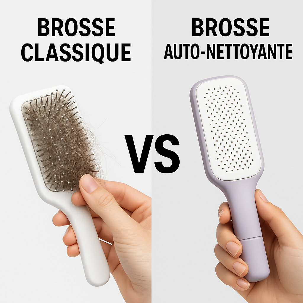 Peigne Massant Auto-Nettoyant Anti-Statique  Démêlage Sans Effort