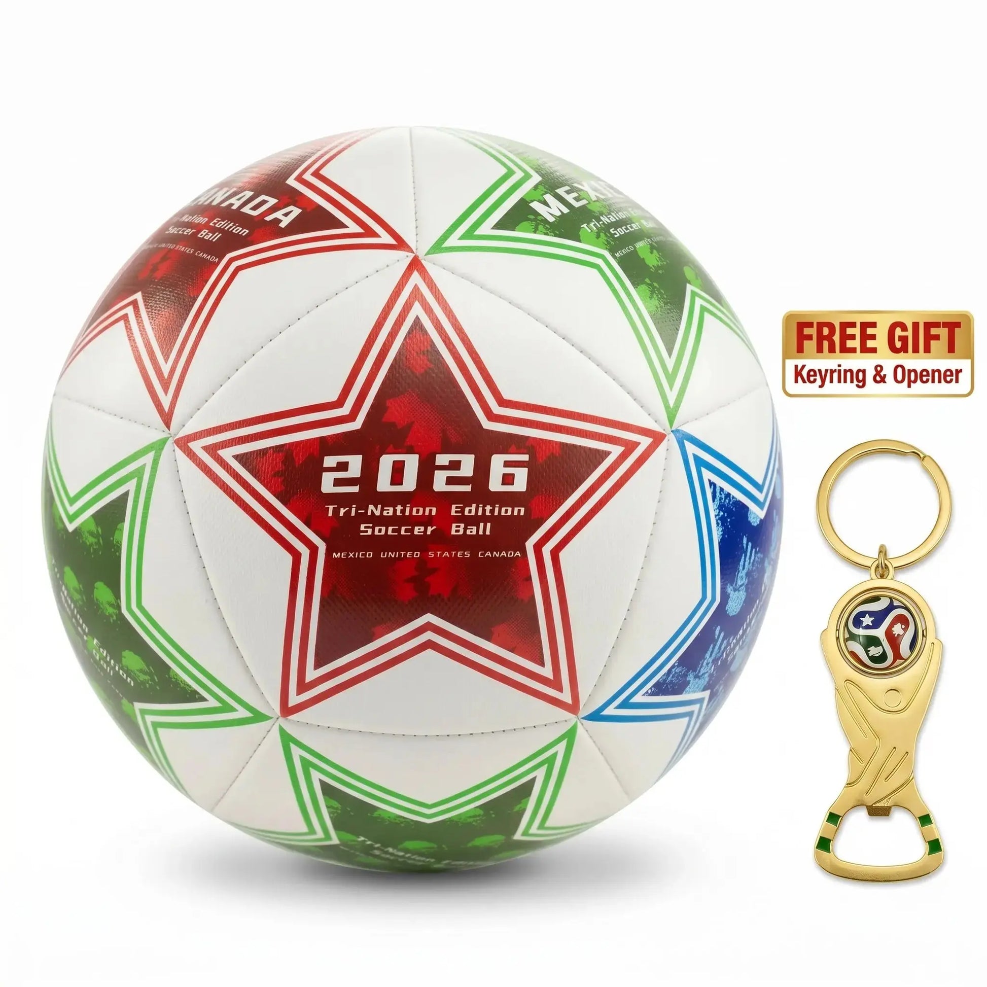 High-Durability Soccer Ball Size 5 - 2026 North American Tournament Commemorative Football - Tri-Nation Design (Usa,Canada,Mexico) for Sccer Ball, Professional Football Training Equipment for Youth & Adults, Ideal for Indoor & Outdoor Ball Sports United 2026", "48 équipes"