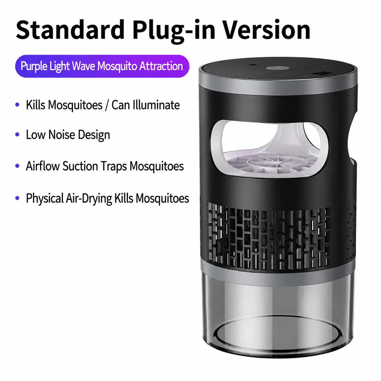 Fitness Zen Store piège aspirateur UV silencieux anti-moustiques lumière violette électrique intérieur