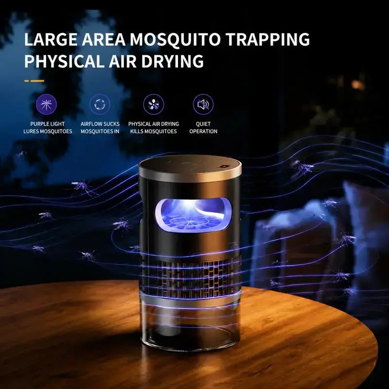 【Summervibes】Indoor Insect Trap - Effective Suction & UV Light Catcher for Mosquitoes, Fruit Flies, Gnats & Moths - Quiet & Non-Zapper for Home bug zapper, chemical free, baby safe, silent indoo
