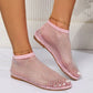 Fashion Holiday Rhinestone Sandal Slipper Non-Slip Waterproof Mesh Seaside Sandals Flat Shoes Shiny Sexy Ankle Boot Outdoor