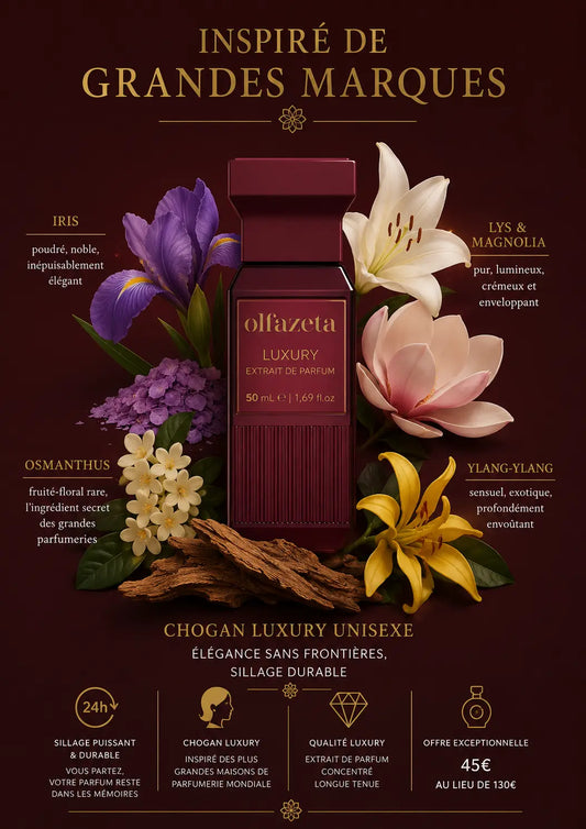 Scarlet Flame — Parfum Unisexe Luxury | Floral Précieux & Élégance Rare CHOGAN