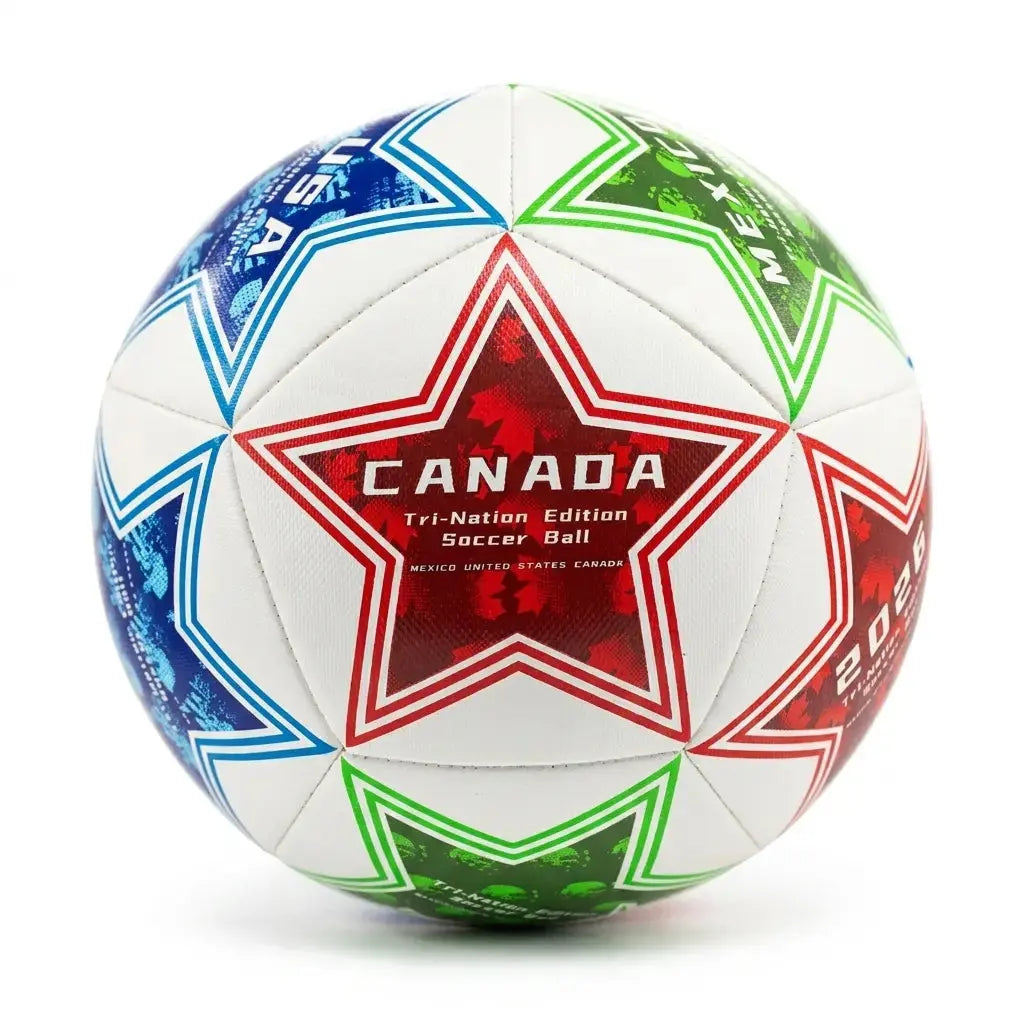 High-Durability Soccer Ball Size 5 - 2026 North American Tournament Commemorative Football - Tri-Nation Design (Usa,Canada,Mexico) for Sccer Ball, Professional Football Training Equipment for Youth & Adults, Ideal for Indoor & Outdoor Ball Sports