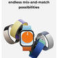 MOFT Snap Duo Watch Bands, Magnetic Apple Watch Bands for Men & Women, Dual-Color Soft Silicone Strap with Magnets and Stainless Steel Connectors, Water-Resistant, Adjustable Comfortable Fit