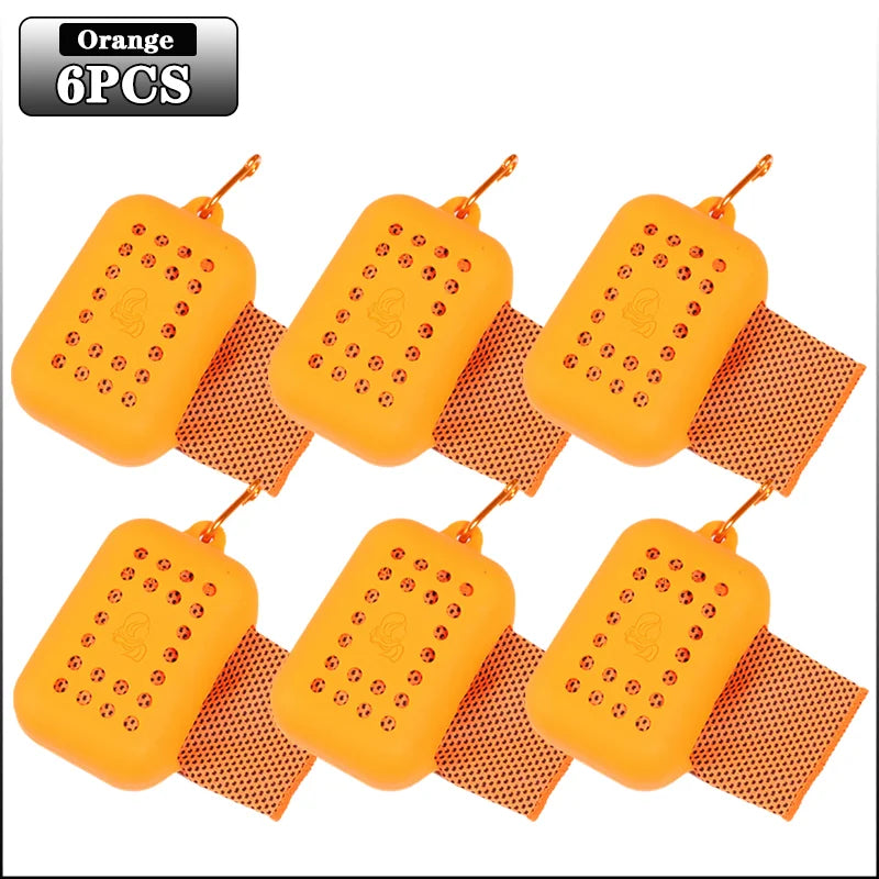 10PCS Portable Mini Silica Gel Set Cold Towel Polyester Fiber Outdoor Cooling Towel Fitness Sports Gym Run Quick Dry Cool Towel