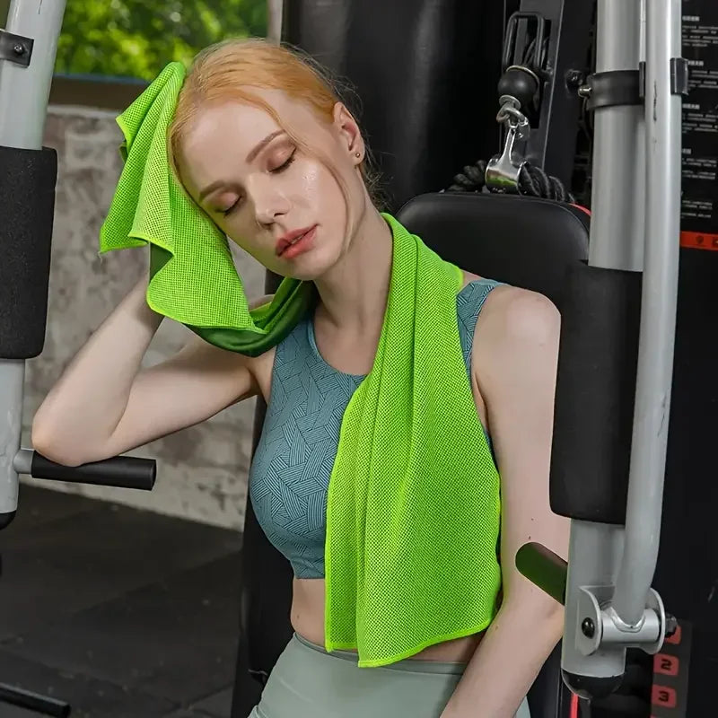 10PCS Portable Mini Silica Gel Set Cold Towel Polyester Fiber Outdoor Cooling Towel Fitness Sports Gym Run Quick Dry Cool Towel