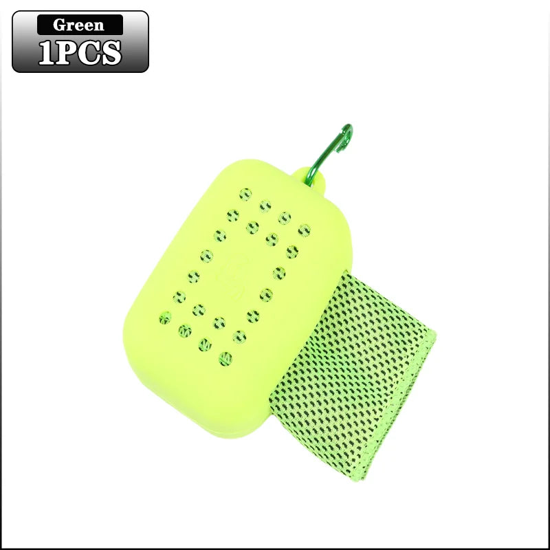 10PCS Portable Mini Silica Gel Set Cold Towel Polyester Fiber Outdoor Cooling Towel Fitness Sports Gym Run Quick Dry Cool Towel
