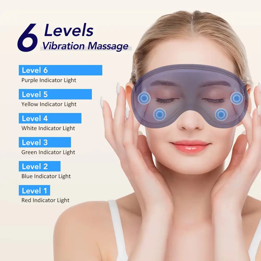 Hot Compress and Massage Eye Mask Electric Heated Eye Massager for Relieve Eye Strain Dark Circles Sleeping Mask Eyeshades