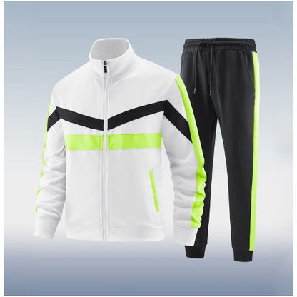 Tricolor color-block sports set