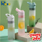 1-4PCS Large Capacity Spray Water Bottle with Straw Gradient Frosted Portable Outdoor Sports Travel Mist Sprayer Reusable Cup