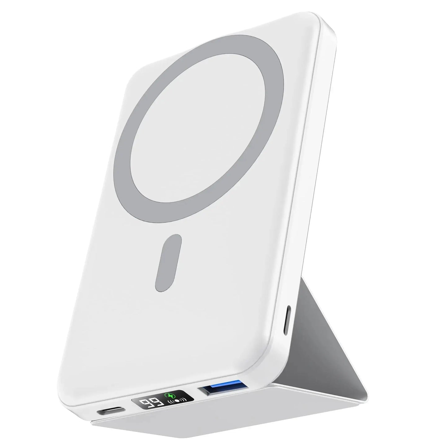 10,000Mah Magnetic Wireless Power Bank with LED Display | 22.5W Fast Charging Magsafe Battery Pack with Stand | Compatible with Iphone 17/16/15/14/13/12 Series | Portable Charger Foldable Lithium Ion Travel Essential Usb Type