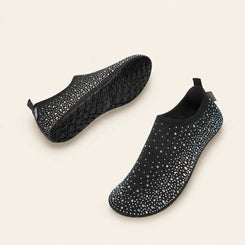 rhinestone, non-slip, aqua socks, bling, barefoot